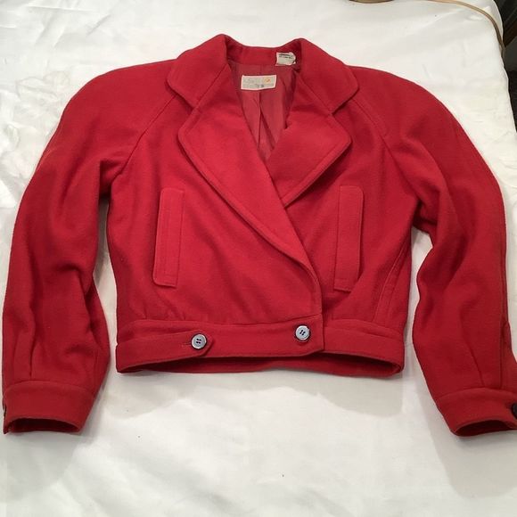 Vintage Liz Claiborne Red Double Breasted Jacket - Picture 2 of 9